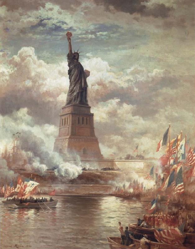 Moran, Edward Statue of Liberty Enlightening the World Norge oil painting art